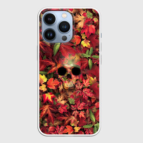 Чехол для iPhone 13 Pro с принтом Осенний череп в Курске,  |  | halloween | клен | кленовые | листья | осень | скелет | хеллоуин | череп