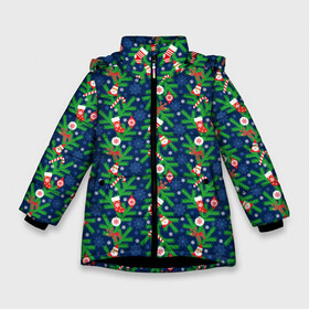Зимняя куртка для девочек 3D с принтом Новогодние Игрушки на Ёлке в Курске, ткань верха — 100% полиэстер; подклад — 100% полиэстер, утеплитель — 100% полиэстер. | длина ниже бедра, удлиненная спинка, воротник стойка и отстегивающийся капюшон. Есть боковые карманы с листочкой на кнопках, утяжки по низу изделия и внутренний карман на молнии. 

Предусмотрены светоотражающий принт на спинке, радужный светоотражающий элемент на пуллере молнии и на резинке для утяжки. | christmas | merry christmas | santa claus | дед мороз | ёлка | елочные шары | игрушки | новый год | подарки | праздник | с новым годом | санта клаус | снегурочка | украшения