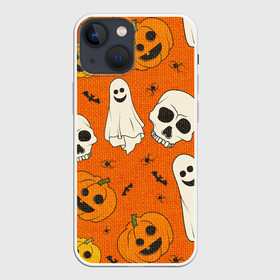 Чехол для iPhone 13 mini с принтом УЖАСТИКИ НА ВЯЗАНКЕ в Курске,  |  | bundle | ghost | ghosts | halloween | haloween | knitting | pumpkin | skull | skulls | spider | spiders | вязанка | паук | пауки | призрак | призраки | тыква | хеллоин | хеллоуин | хелоин | хелоуин | хэллоин | хэллоуин | хэлоин | хэлоуин | 