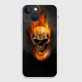 Чехол для iPhone 13 mini с принтом Призрак в огне в Курске,  |  | арт | всадник | огонь | призрак | серый