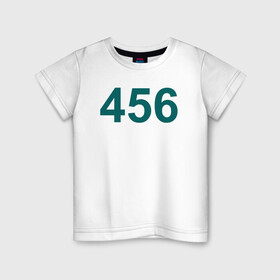Детская футболка хлопок с принтом Игрок 456 в Курске, 100% хлопок | круглый вырез горловины, полуприлегающий силуэт, длина до линии бедер | главный | игра | игрок | мужчина | персонаж