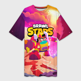 Платье-футболка 3D с принтом Опасная Meg Brawl Stars в Курске,  |  | brawl | brawl stars | brawlstars | mec | meg | бравл | бравлстарс | мег | мек | мэг | мэк