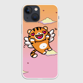 Чехол для iPhone 13 mini с принтом милый влюбленный тигренок в Курске,  |  | 2022 | год тигра | новый год | новый год 2022 | символ года | тигр | тигренок | тигрица | тигры