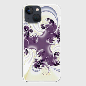Чехол для iPhone 13 mini с принтом Абстракция 412 в Курске,  |  | абстракция | изгиб | плавный | розовый | светлый | узор | фиолетовый | фрактал