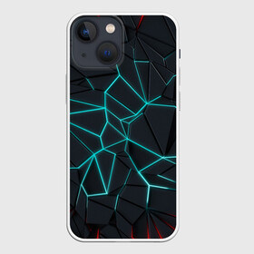 Чехол для iPhone 13 mini с принтом Геометрический фон в Курске,  |  | abstraction | background | cracks | geometry | graphics | neon | texture | абстракция | геометрия | графика | неон | текстура | трещины | фон