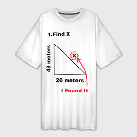 Платье-футболка 3D с принтом Как у Тома Холланда) в Курске,  |  | find x | i found x | мем | найти x | прикол | теорема пифагора | том холланд
