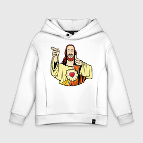 Детское худи Oversize хлопок с принтом Smile Jesus в Курске, френч-терри — 70% хлопок, 30% полиэстер. Мягкий теплый начес внутри —100% хлопок | боковые карманы, эластичные манжеты и нижняя кромка, капюшон на магнитной кнопке | Тематика изображения на принте: good | heart | jesus | smile | исус | сердце | смаил | смайл | улыбка