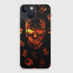 Чехол для iPhone 13 mini с принтом Огненные черепа | Carbon в Курске,  |  | carbon | fire | halloween | nofun | skull | огненные черепа | хелоуин | череп в огне