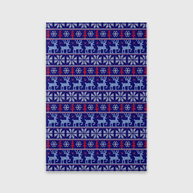 Обложка для паспорта матовая кожа с принтом Very merry christmas and happy new year в Курске, натуральная матовая кожа | размер 19,3 х 13,7 см; прозрачные пластиковые крепления | вязание | новый год | олень | рождество | снежинка