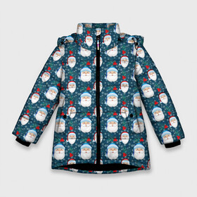 Зимняя куртка для девочек 3D с принтом Новый Год (Дед Мороз) в Курске, ткань верха — 100% полиэстер; подклад — 100% полиэстер, утеплитель — 100% полиэстер. | длина ниже бедра, удлиненная спинка, воротник стойка и отстегивающийся капюшон. Есть боковые карманы с листочкой на кнопках, утяжки по низу изделия и внутренний карман на молнии. 

Предусмотрены светоотражающий принт на спинке, радужный светоотражающий элемент на пуллере молнии и на резинке для утяжки. | christmas | merry christmas | santa claus | дед мороз | ёлка | зима | мороз | новый год | подарок | праздник | рождество | с новым годом | сантаклаус | снегурочка | снежинки