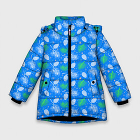 Зимняя куртка для девочек 3D с принтом Шишки Ёлочки в Курске, ткань верха — 100% полиэстер; подклад — 100% полиэстер, утеплитель — 100% полиэстер. | длина ниже бедра, удлиненная спинка, воротник стойка и отстегивающийся капюшон. Есть боковые карманы с листочкой на кнопках, утяжки по низу изделия и внутренний карман на молнии. 

Предусмотрены светоотражающий принт на спинке, радужный светоотражающий элемент на пуллере молнии и на резинке для утяжки. | christmas | merry christmas | santa claus | дед мороз | ёлка | елочные шары | игрушки | новый год | подарки | праздник | с новым годом | санта клаус | снегурочка | украшения