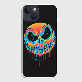 Чехол для iPhone 13 с принтом Jack Skellington. Paints в Курске,  |  | before | christmas | halloween | mystic | nightmare | paints | skeleton | skull | smile | джек | джэк | краски | мистика | перед | рождеством | скелет | скеллингтон | смайл | улыбка | хэллоуин | череп