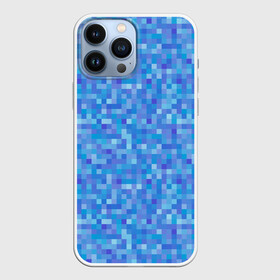 Чехол для iPhone 13 Pro Max с принтом Голубая пиксель абстракция в Курске,  |  | pixel | pixel art | абстракция | пиксели | пиксель арт | пиксельный | синий