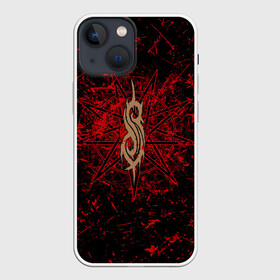 Чехол для iPhone 13 mini с принтом Slipknot RED | Рок Слипкнот в Курске,  |  | grunge | logo | metal | music | rock | slipknot | брызги | гранж | группа | капли | козел | краски | кровь | логотип | металл | музыка | надпись | пентаграмма | потертости | рок | слипкнот | точки | трещины | узор | цифры