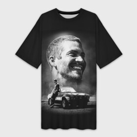 Платье-футболка 3D с принтом Paul Walker в Курске,  |  | actor | auto | car | fast and furious | head | paul walker | road | авто | актер | голова | дорога | машина | пол уокер | форсаж