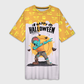 Платье-футболка 3D с принтом Dab Zombie Halloween в Курске,  |  | dab | dab zombie | halloween | haloween | zombie halloween | дэб | зомби на хэллоуин | зомби хеллоин | зомби хэллоуин | хеллоин | хеллоуин | хелоин | хелоуин | хэллоин | хэллоуин | хэлоин | хэлоуин