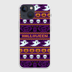 Чехол для iPhone 13 mini с принтом Хэллоуинский Свитер в Курске,  |  | america | halloween | usa | америка | приведения | свитер | тыква | тыква улыбается | тьма | ужас | хелловин | хеллоуин | хэллоуин | череп | черный кот