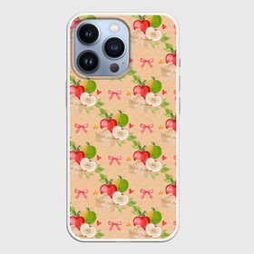 Чехол для iPhone 13 Pro с принтом Яблоки паттерн в Курске,  |  | лето | огород | сад | фрукты | яблоки | яблочный сад
