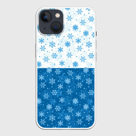 Чехол для iPhone 13 с принтом Светло Тёмные Снежинки в Курске,  |  | merry christmas | дед мороз | ёлка | зима | мороз | новый год | подарок | праздник | рождество | с новым годом | сантаклаус | снег | снеговик | снегурочка | снежинки | снежные узоры | узоры