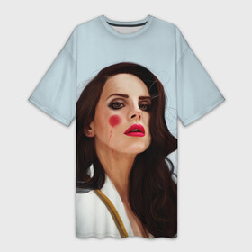 Платье-футболка 3D с принтом Hot Lana в Курске,  |  | lana del ray | pop music | исполнитель | исполнительница | лана дел рэй | музыка | поп | попса