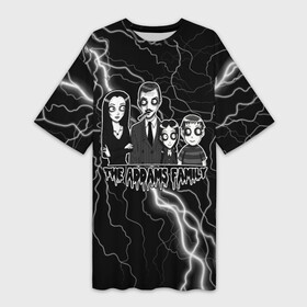 Платье-футболка 3D с принтом Addams family  Семейка Аддамс в Курске,  |  | адамс | аддамс | гомес | гомэс | мультфильм | пагзли | пагсли | семейка адамс | семейка аддамс | уэнздэй