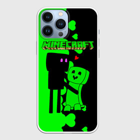 Чехол для iPhone 13 Pro Max с принтом Любовь Эндермена и Крипера Майнкрафт в Курске,  |  | craft | creep | creeper | enderman | keeper | mine | minecraft | бесшумный мобкамикадзе | блоки | добывать | зелёное четырёхногое существо | зелёный | компьютерная игра | крафт | крипер | кубики | майн | майнкрафт | манкрафт