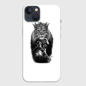 Чехол для iPhone 13 с принтом Лев Король в Курске,  |  | Тематика изображения на принте: animals | вмиреживотных | животные | животныймир | звери | зверь | король | лев | питомец | природа