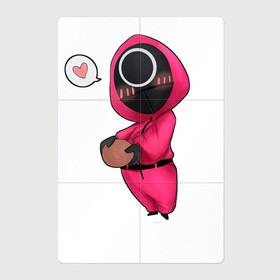 Магнитный плакат 2Х3 с принтом Игра в кальмара - милая девушка в Курске, Полимерный материал с магнитным слоем | 6 деталей размером 9*9 см | among us | squid game | выживание | игра в кальмара | кальмар | корейский | корея | хван чжун хо | чо сан