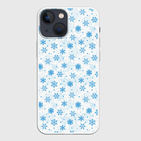 Чехол для iPhone 13 mini с принтом Снежинки (снежные узоры) в Курске,  |  | merry christmas | дед мороз | ёлка | зима | мороз | новый год | подарок | праздник | рождество | с новым годом | сантаклаус | снег | снеговик | снегурочка | снежинки | снежные узоры | узоры