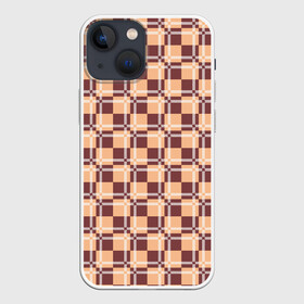 Чехол для iPhone 13 mini с принтом Коричневые и бежевые квадраты с линями в Курске,  |  | abstraction | lines | squares | абстракция | бежевый | квадраты | линии | молодежный | узор | фигуры коричневый