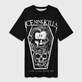 Платье-футболка 3D с принтом Ice Nine Kills, I can t stop seeing red в Курске,  |  | heavy metal | ice nine | ice nine kills | ink | группы | метал | музыка | рок