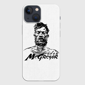 Чехол для iPhone 13 mini с принтом Портрет Конор МакГрегора в Курске,  |  | arts | conor mcgregor | fighter | irish | m1 | martial | mixed | the notorious | ufc | ufs | wrestling | боевые | боец | борьба | единоборства | ирландский | искусства | конор макгрегор | м1 | мма | печально известный | смешанные | юфс