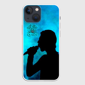 Чехол для iPhone 13 mini с принтом Силуэт Фредди Меркьюри группа Queen в Курске,  |  | freddie mercury | queen | quen | глэм | квин | королева | куин | меркури | меркьюри | музыкант | мэркури | певец | песня | поп | рок группа | фаррух булсара | фредди | фреди | хард | хардрок