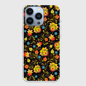 Чехол для iPhone 13 Pro с принтом Хохломa в Курске,  |  | art | flowers | holoma | oldschool | листья | рисунок | роспись | холома | цветы