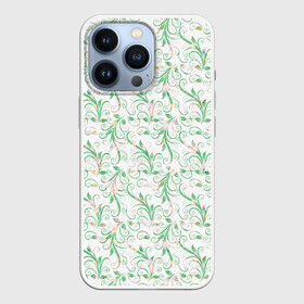 Чехол для iPhone 13 Pro с принтом Весенние узоры из листьев в Курске,  |  | весна | лето | листья | растения | цветы