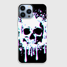 Чехол для iPhone 13 Pro Max с принтом Мерцающий череп в Курске,  |  | day of the dead | drops | flowing | halloween | happy halloween | holiday | shimmering skull | splashes | брызги | день мертвых | капли | мерцающий череп | праздник | течет | хэллоуин