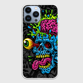 Чехол для iPhone 13 Pro Max с принтом Взрыв мозгов в Курске,  |  | blue skull | brain explosion | day of the dead | halloween | happy halloween | holiday | shards | splashes | zombies | брызги | взрыв мозгов | день мертвых | зомби | осколки | праздник | синий череп | хэллоуин