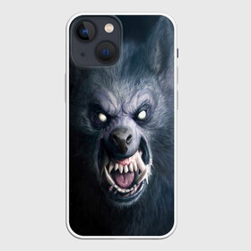 Чехол для iPhone 13 mini с принтом ВОЛК ОБОРОТЕНЬ в Курске,  |  | animals | hunter | monster | wolf | волк | звери | зверь | клыки | монстр | оборотень | оскал | охотник | пасть | хищник | шерсть