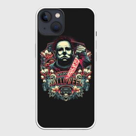 Чехол для iPhone 13 с принтом Welcome to Halloween в Курске,  |  | autumm | christsmas | face | from | ghost | halloween | killer | laurie | leather | michael | myers | mystic | retro | the | view | window | вид | из | кожаное | лицо | лори | майерс | майкл | мистика | окна | осень | призраки | ретро | рож