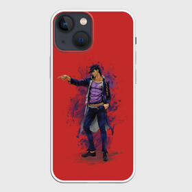 Чехол для iPhone 13 mini с принтом Jotaro. Jo Jo в Курске,  |  | Тематика изображения на принте: adventure | bizarre | brando | dio | jo | joestar | joseph | josuk | jotaro | kujo | lisa | speedwagon | the | world | zeppeli | абдул | брандо | бруно | джо | джозеф | джолин | джонатан | джорно | джоске | джостар | джотаро | дио | какёин | куджо | лиза 