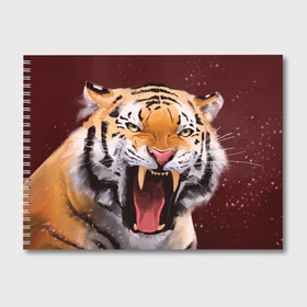 Альбом для рисования с принтом Тигр красавчик сердится в Курске, 100% бумага
 | матовая бумага, плотность 200 мг. | 2022 | aggressive | angry | fangs | new year | open mouth | predator | tiger | year of the tiger | агрессивный | год тигра | клыки | новый год | открытая пасть | сердитый | тигр | хищник