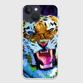 Чехол для iPhone 13 mini с принтом Рычащий Шархан в Курске,  |  | 2022 | evil face | growling | new year | pop art | predator | tiger | year of the tiger | год тигра | новый год | поп арт | рычащий | тигр | хищник