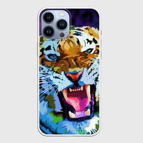 Чехол для iPhone 13 Pro Max с принтом Рычащий Шархан в Курске,  |  | 2022 | evil face | growling | new year | pop art | predator | tiger | year of the tiger | год тигра | новый год | поп арт | рычащий | тигр | хищник