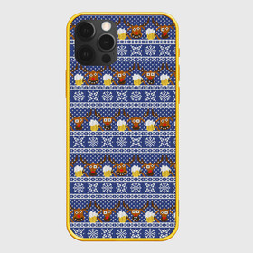 Чехол для iPhone 12 Pro с принтом Олени отдыхают в Курске, силикон | область печати: задняя сторона чехла, без боковых панелей | вязанный | новогодний | олень | паттерн | рождественский | с оленями | свитер | узор