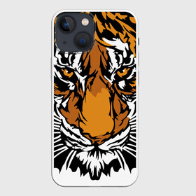 Чехол для iPhone 13 mini с принтом Взгляд хозяина джунглей в Курске,  |  | 2022 | african | direct look | master of the jungle | muzzle | new year | predator | tiger | year of the tiger | африканский | год тигра | новый год | прямой взгляд | тигр | хищник | хозяин джунглей