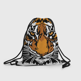 Рюкзак-мешок 3D с принтом Взгляд хозяина джунглей в Курске, 100% полиэстер | плотность ткани — 200 г/м2, размер — 35 х 45 см; лямки — толстые шнурки, застежка на шнуровке, без карманов и подкладки | 2022 | african | direct look | master of the jungle | muzzle | new year | predator | tiger | year of the tiger | африканский | год тигра | новый год | прямой взгляд | тигр | хищник | хозяин джунглей