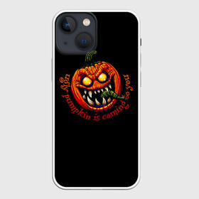 Чехол для iPhone 13 mini с принтом Уродливая тыква идет к тебе. в Курске,  |  | halloween | monster | pumpkin | тыква | хеллоуин
