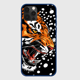 Чехол для iPhone 12 Pro Max с принтом Амурский тигр и снегопад в Курске, Силикон |  | 2022 | amur tiger | beast | grin | new year | night | open mouth | predator | profile | snowfall | winter | year of the tiger | амурский тигр | год тигра | зверь | зима | новый год | ночь | оскал | открытая пасть | профиль | снегопад | хищник