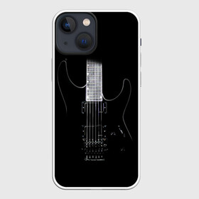 Чехол для iPhone 13 mini с принтом ЧЕРНАЯ ЭЛЕКТРОГИТАРА в Курске,  |  | black | dark | guitar | music | rock | гибсон | гитара | гриф | лады | музыка | рок | струны | черный | электрогитара
