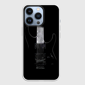 Чехол для iPhone 13 Pro с принтом ЧЕРНАЯ ЭЛЕКТРОГИТАРА в Курске,  |  | black | dark | guitar | music | rock | гибсон | гитара | гриф | лады | музыка | рок | струны | черный | электрогитара